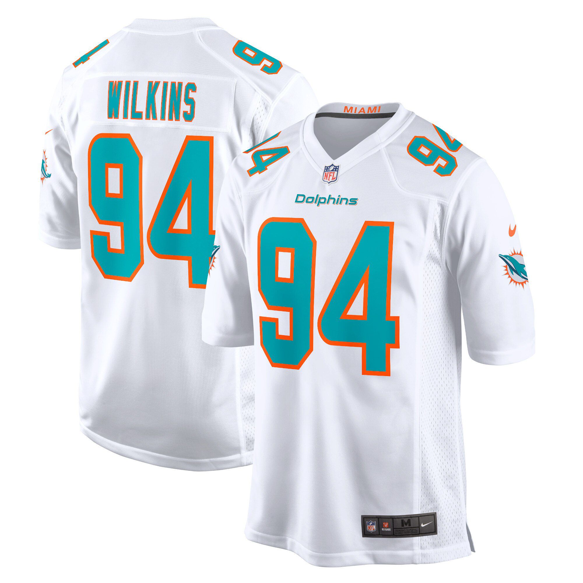 Men Miami Dolphins #94 Christian Wilkins Nike White Alternate Game NFL Jersey